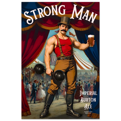 Vintage Victorian Circus Strongman Ale Art Print No Frame 60x90 cm 24x36″ Premium Matte Paper Poster