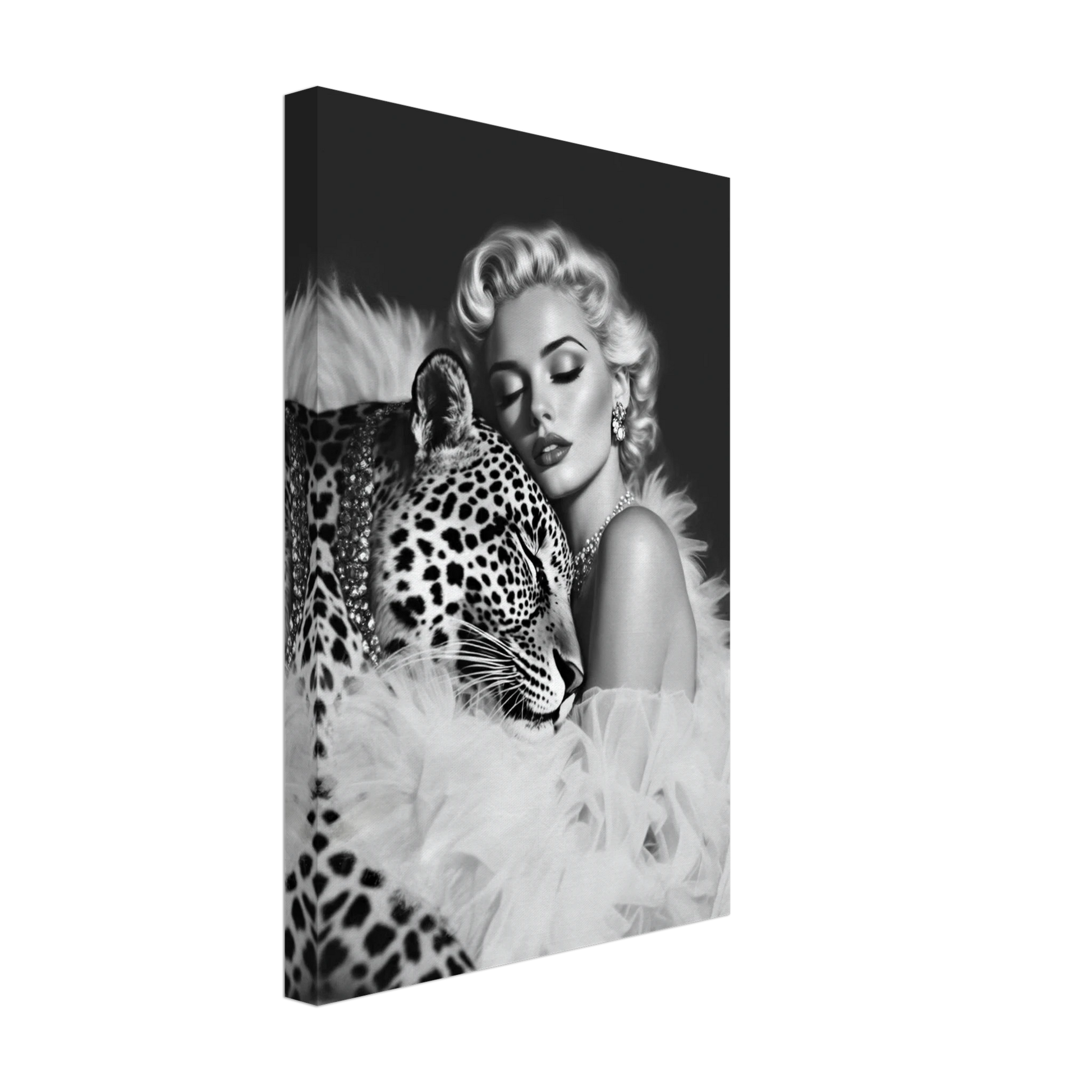 Marilyn Monroe Glam Leopard Art Print No Frame 30x45 cm 12x18″ Gallery Wrapped Canvas