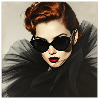 Femme Fatale Paris Runway Fashion Art Print 70x70 cm 28x28″ Museum-Quality Matte Paper Poster