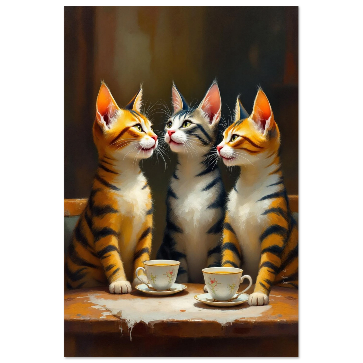 Tabby Cat Vintage Kitchen Art Print 30x45 cm 12x18″ Premium Matte Poster No Frame