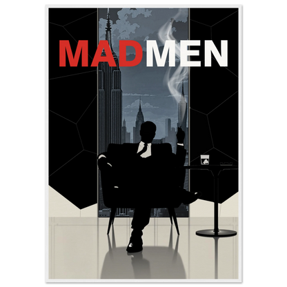 Mad Men Don Draper Retro Art Print White Wood Frame 70x100 cm 28x40″ Museum-Quality Matte Framed Poster