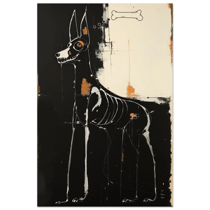 X-ray Skeleton Dog Abstract Art Poster Print 30x45 cm 12x18″ Premium Matte Paper Poster No Frame