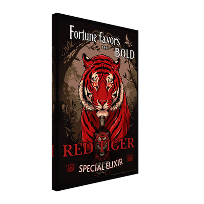 Tiger Cocktail Bar Art Poster Print 40x60 cm 16x24″ Gallery Wrapped Canvas No Frame
