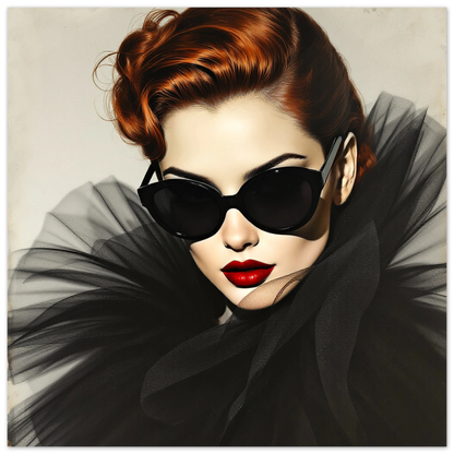 Femme Fatale Paris Runway Fashion Art Print 70x70 cm 28x28″ Classic Matte Paper Poster