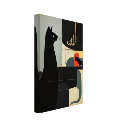 Abstract Cat & Kitten Modern Art Print No Frame 20x30 cm 8x12″ Gallery Wrapped Canvas