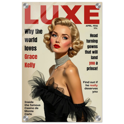 Grace Kelly Hollywood Glam Magazine Art Print No Frame 30x45 cm 12x18″ Sleek Acrylic Print