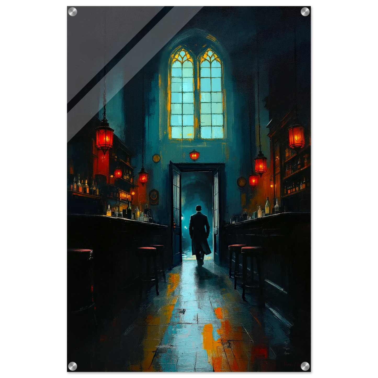 Speakeasy Bootleg Bar Prohibition Art Print No Frame 60x90 cm 24x36″ Sleek Acrylic Print