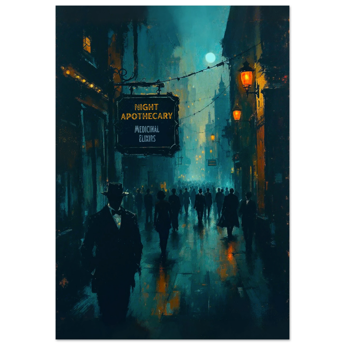 Prohibition Speakeasy Moody Nightlife Art Print 70x100 cm 28x40″ Classic Matte Paper Poster No Frame