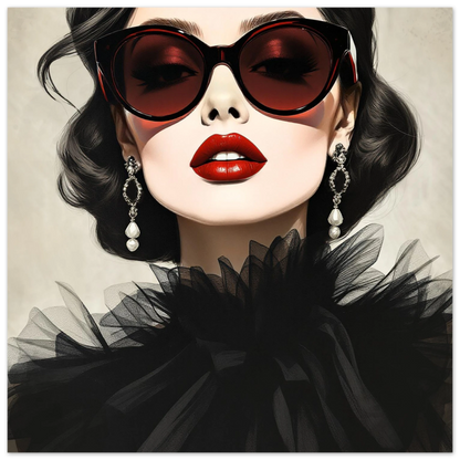Paris Glam 80s Fashion Model Art Print 70x70 cm 28x28″ Classic Matte Paper Poster