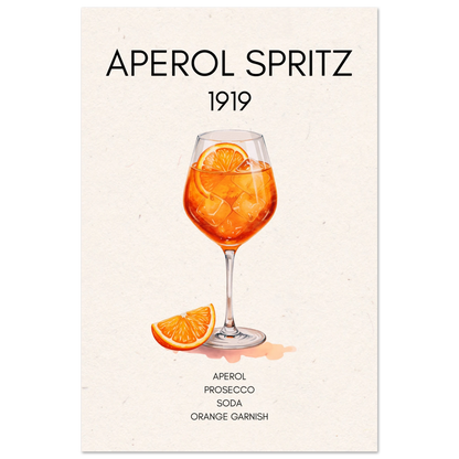 Aperol Spritz Cocktail Bar Poster Print No Frame 60x90 cm 24x36″ Premium Matte Paper Poster