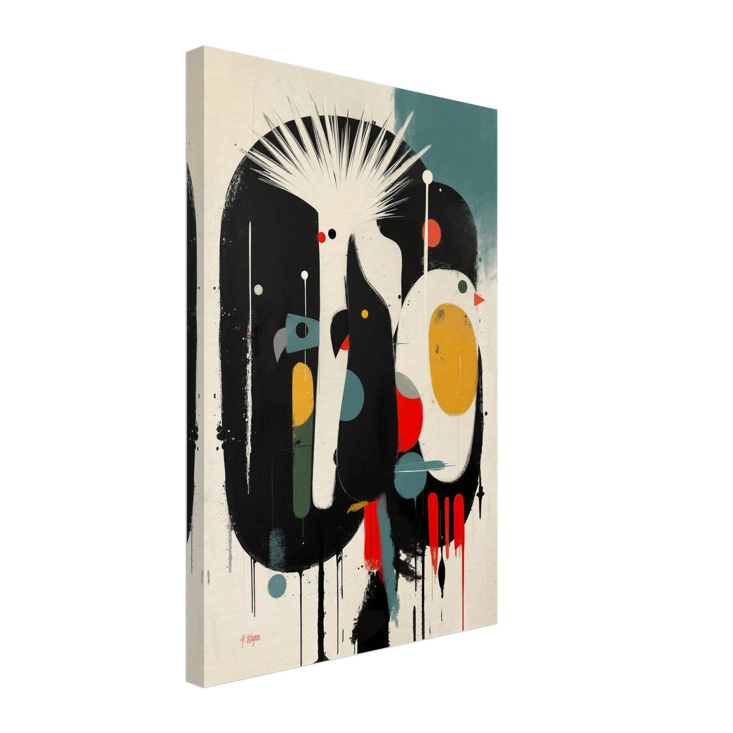 Modern Cockatoo Bird Art Poster Print - Framed Tropical Mid- Century Wall Decor No Frame 40x60 cm 16x24″ Gallery Wrapped Canvas