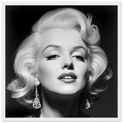 Marilynn Monroe Art Print White Wood Frame 40x40 cm 16x16″ Classic Matte Paper Wooden Framed Poster