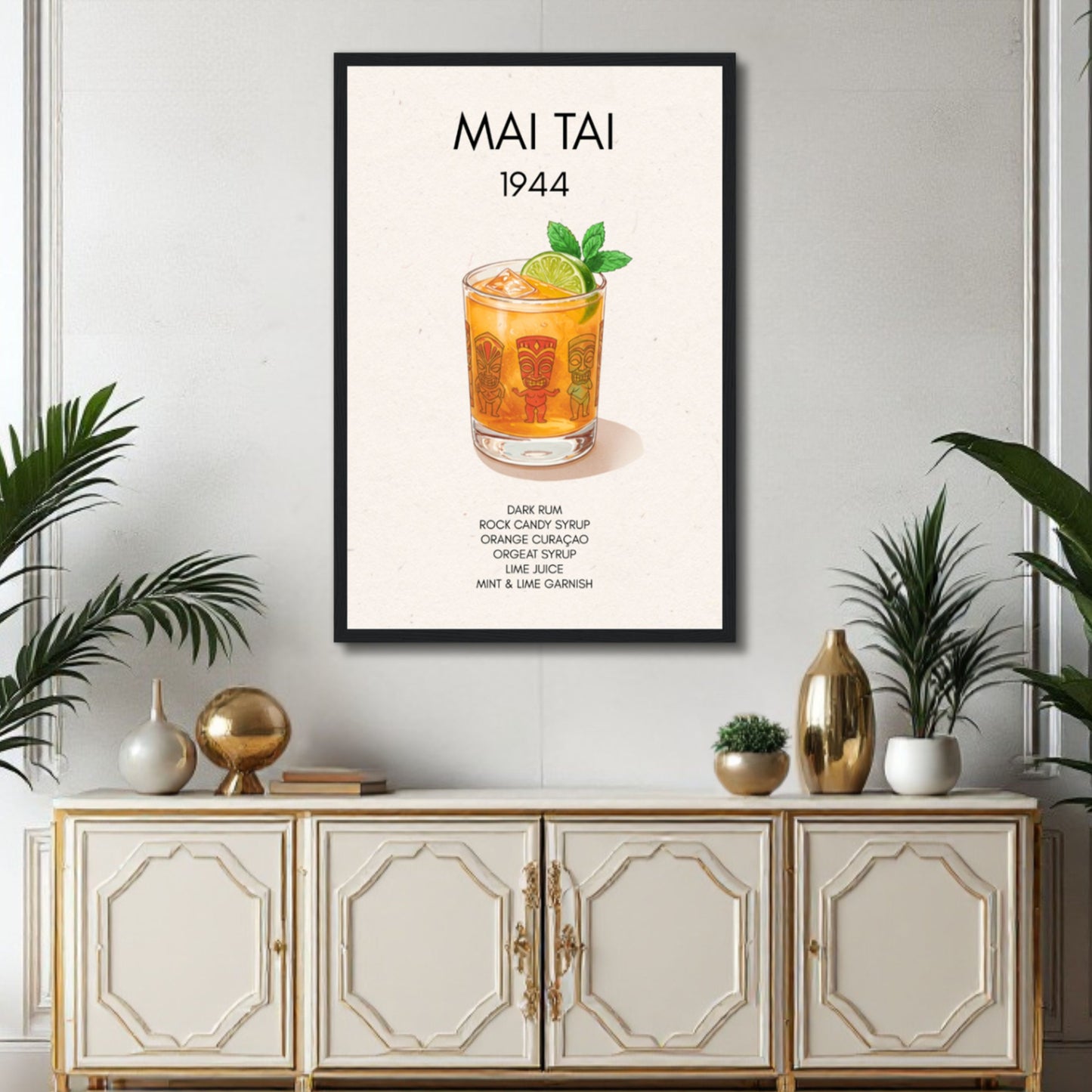 Mai Tai Tropical Cocktail Bar Poster Print