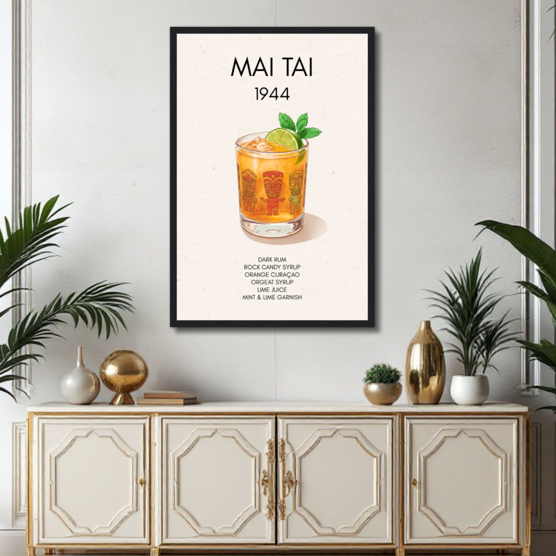 Mai Tai Tropical Cocktail Bar Poster Print