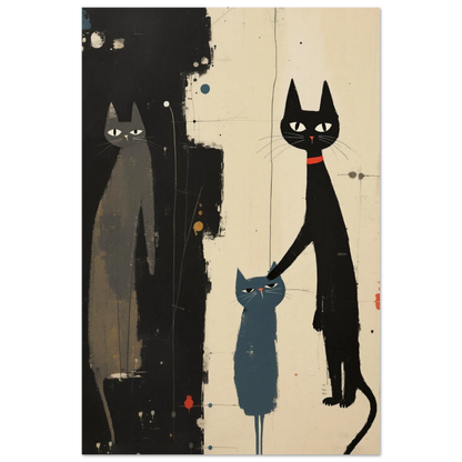 Abstract Cat Family Art Poster Print No Frame 30x45 cm 12x18″ Museum-Quality Matte Paper Poster