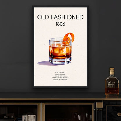 Classic Old Fashioned Cocktail Bar Art Print