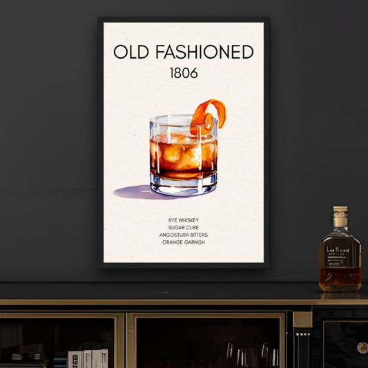 Classic Old Fashioned Cocktail Bar Poster Print