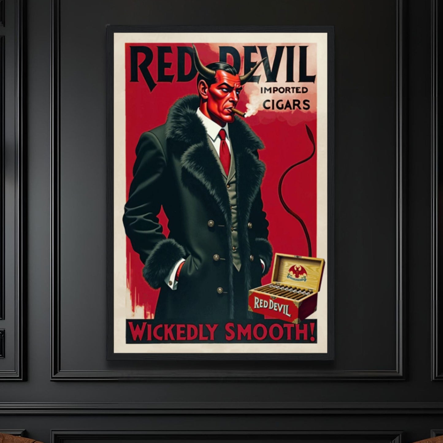 Red Devil Art Deco Cigar Art Print