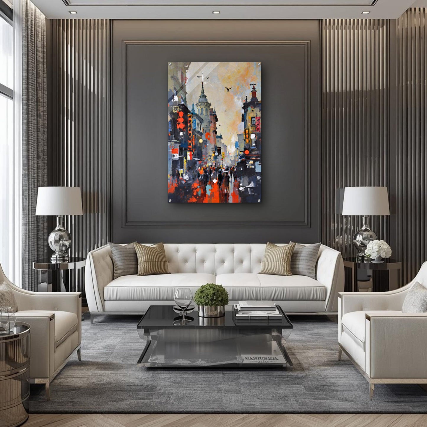 Gothic City Street Art Print - European Cityscape