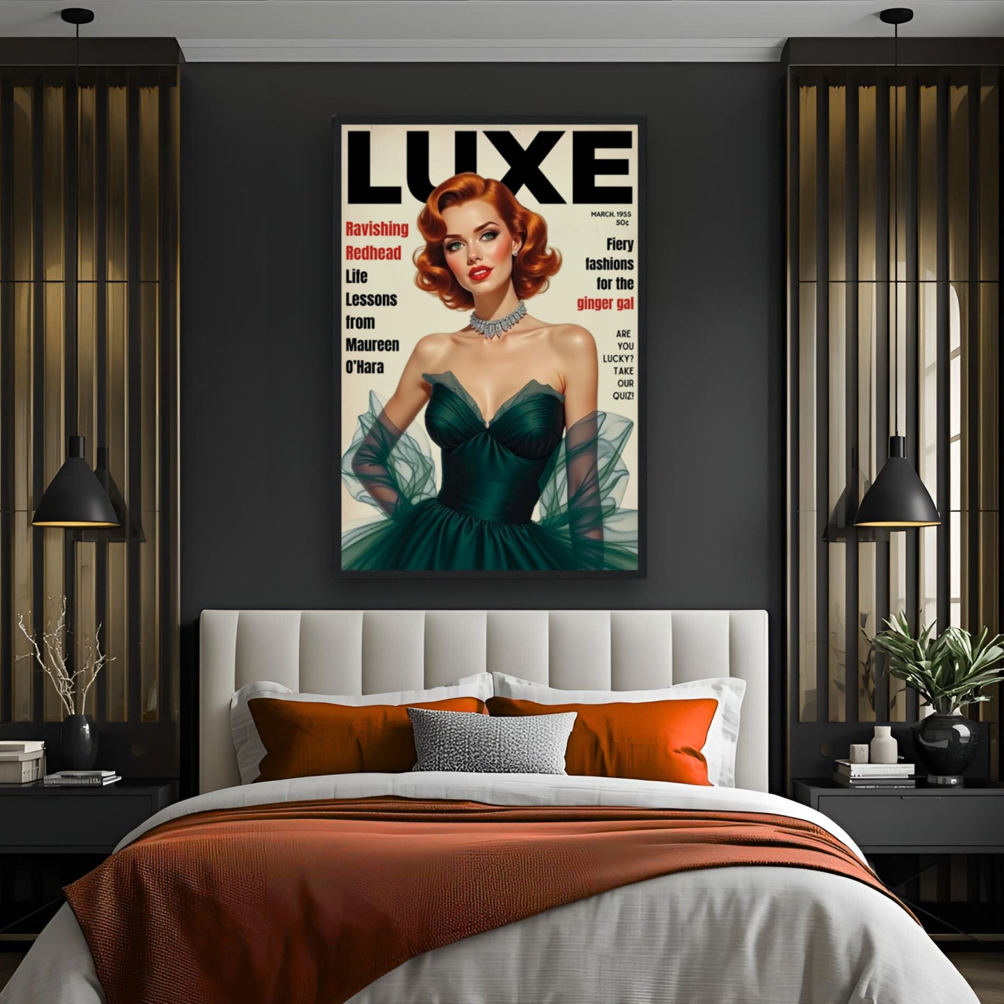 Maureen O'Hara Vintage Fashion Art Poster Print