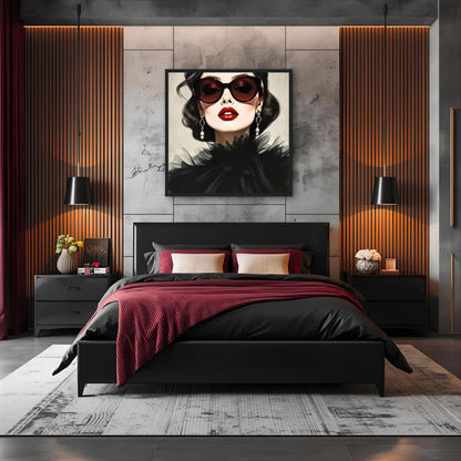 Paris Glam 80s Fashion Model Art Print
