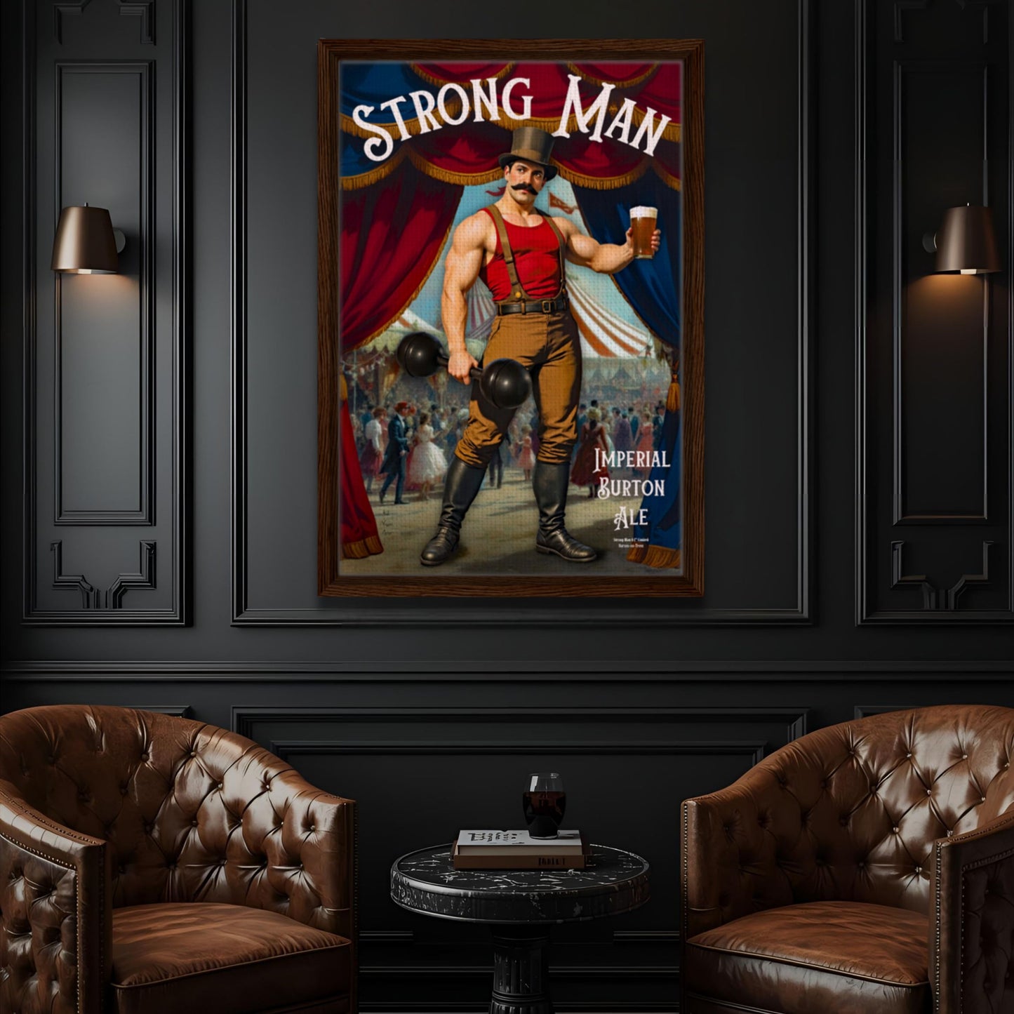Vintage Victorian Circus Strongman Ale Art Print