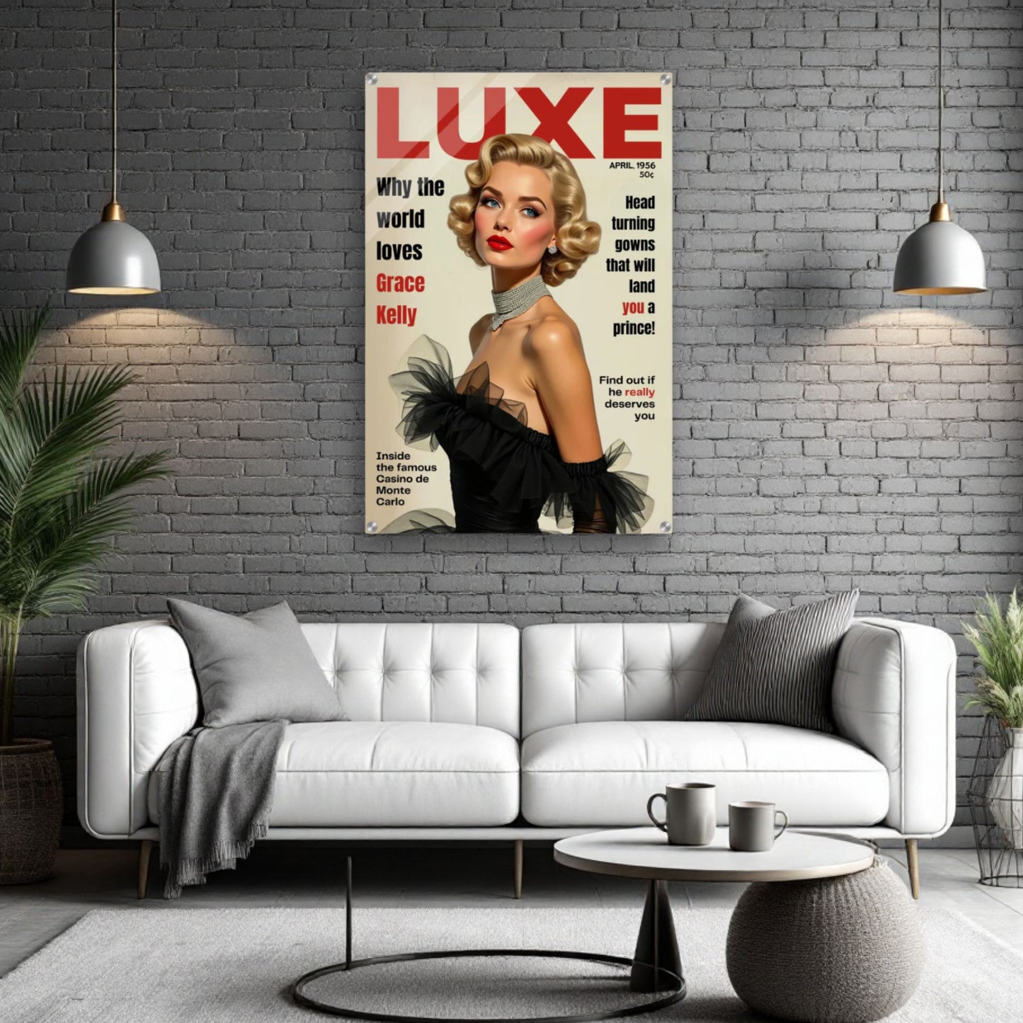Grace Kelly Hollywood Glam Magazine Art Print