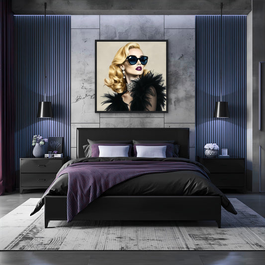 Blonde Bombshell Fashion Model Art Print