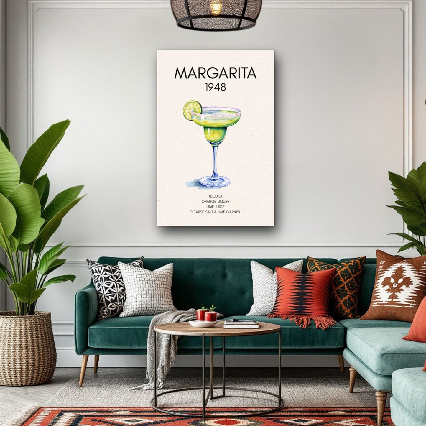 Margarita Cocktail Bar Poster Print Black Wood Frame 60x90 cm 24x36″ Premium Matte Paper Wooden Framed Poster