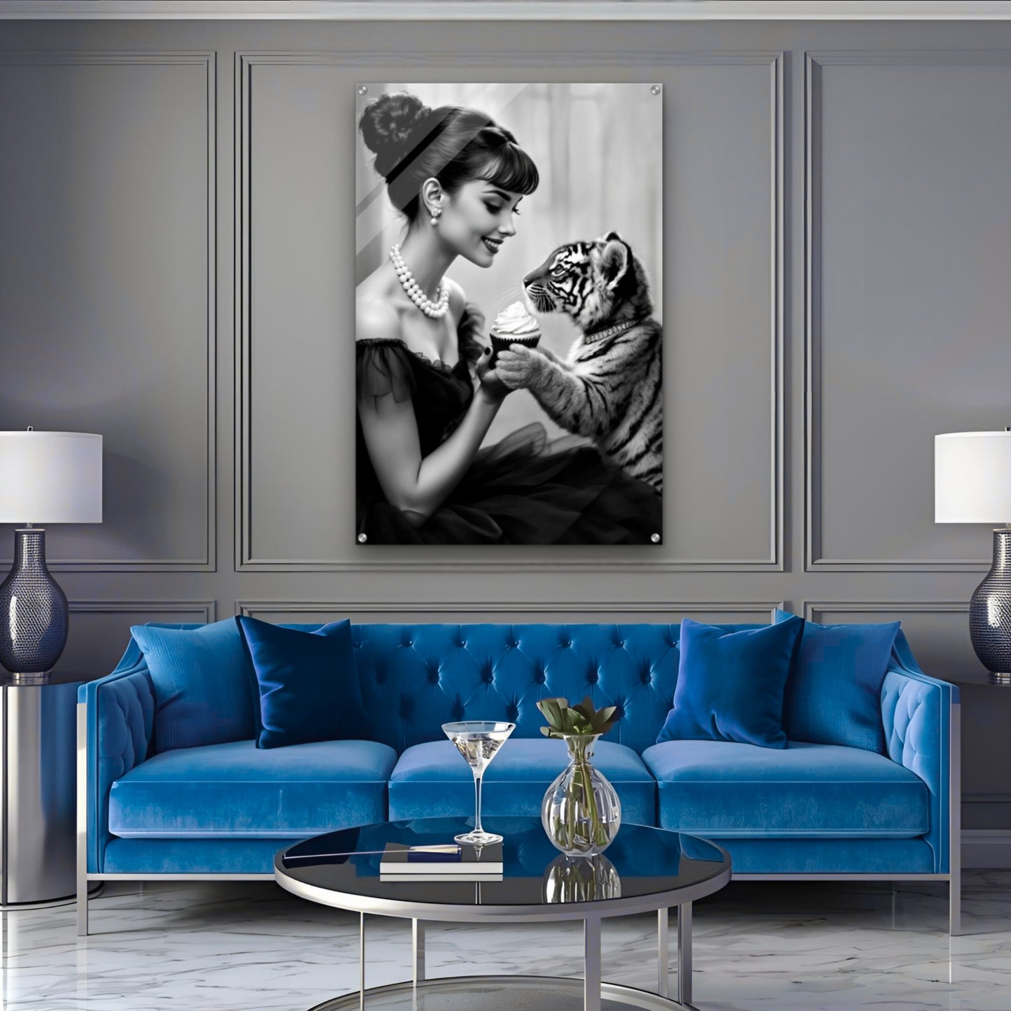 Audrey Hepburn Tiger Cub Art Print