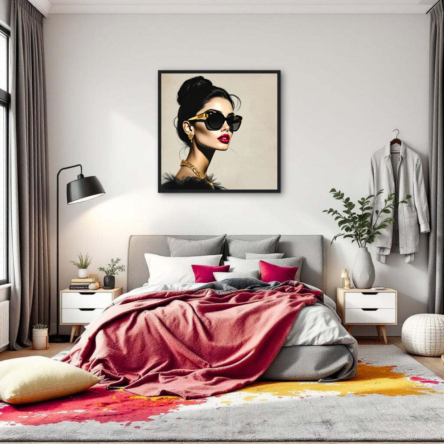 Golden Girl Chic Runway Model Art Print