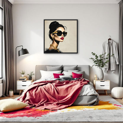 Golden Girl Chic Runway Model Art Print
