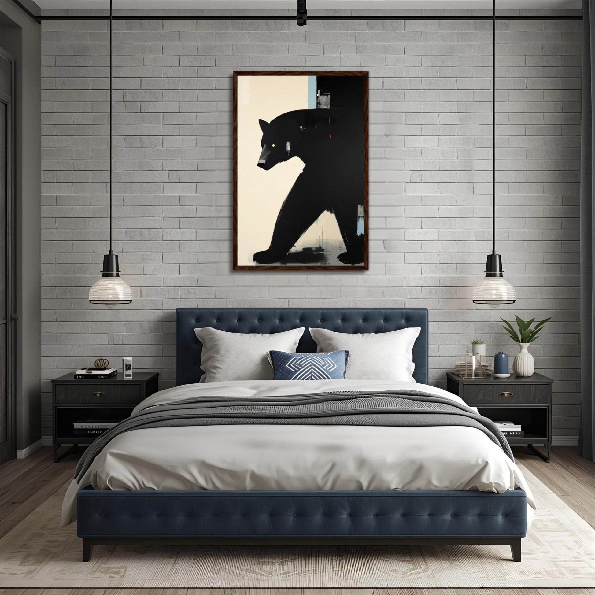 Abstract Black Bear Art Poster Print