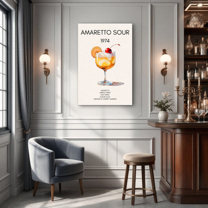 Amaretto Sour Cocktail Bar Art Print