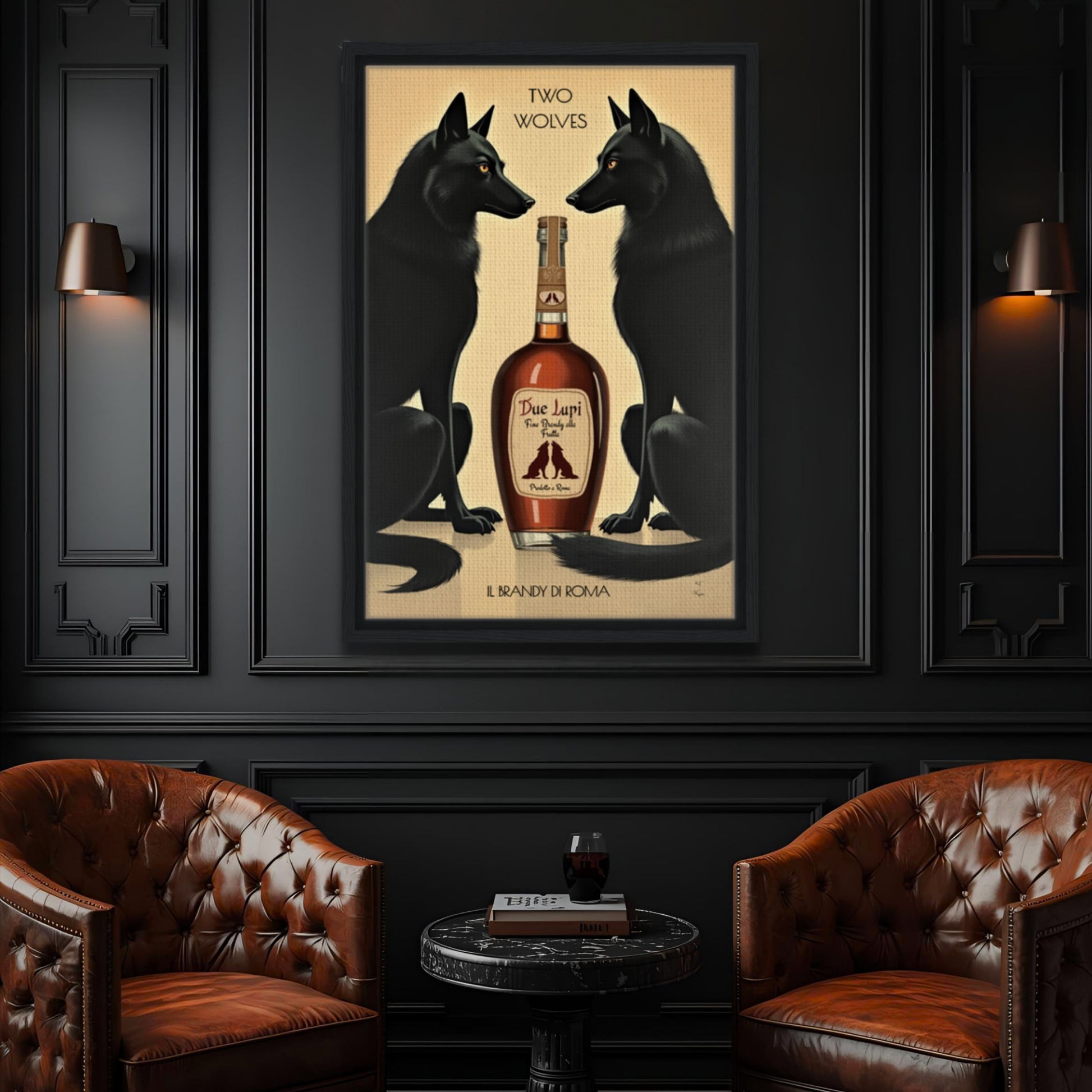Two Wolves Italian Cocktail Bar Art Print