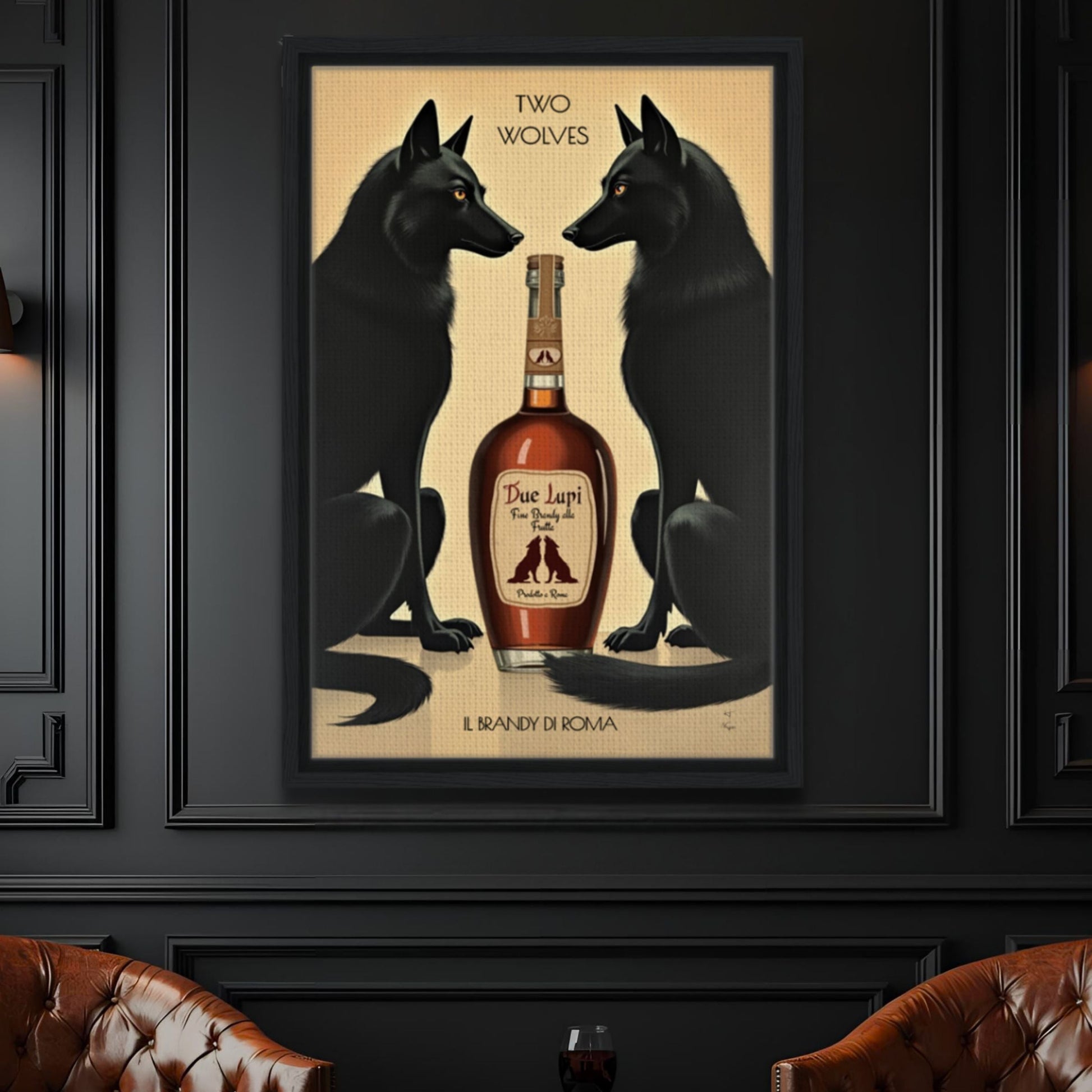 Two Wolves Italian Cocktail Bar Art Print