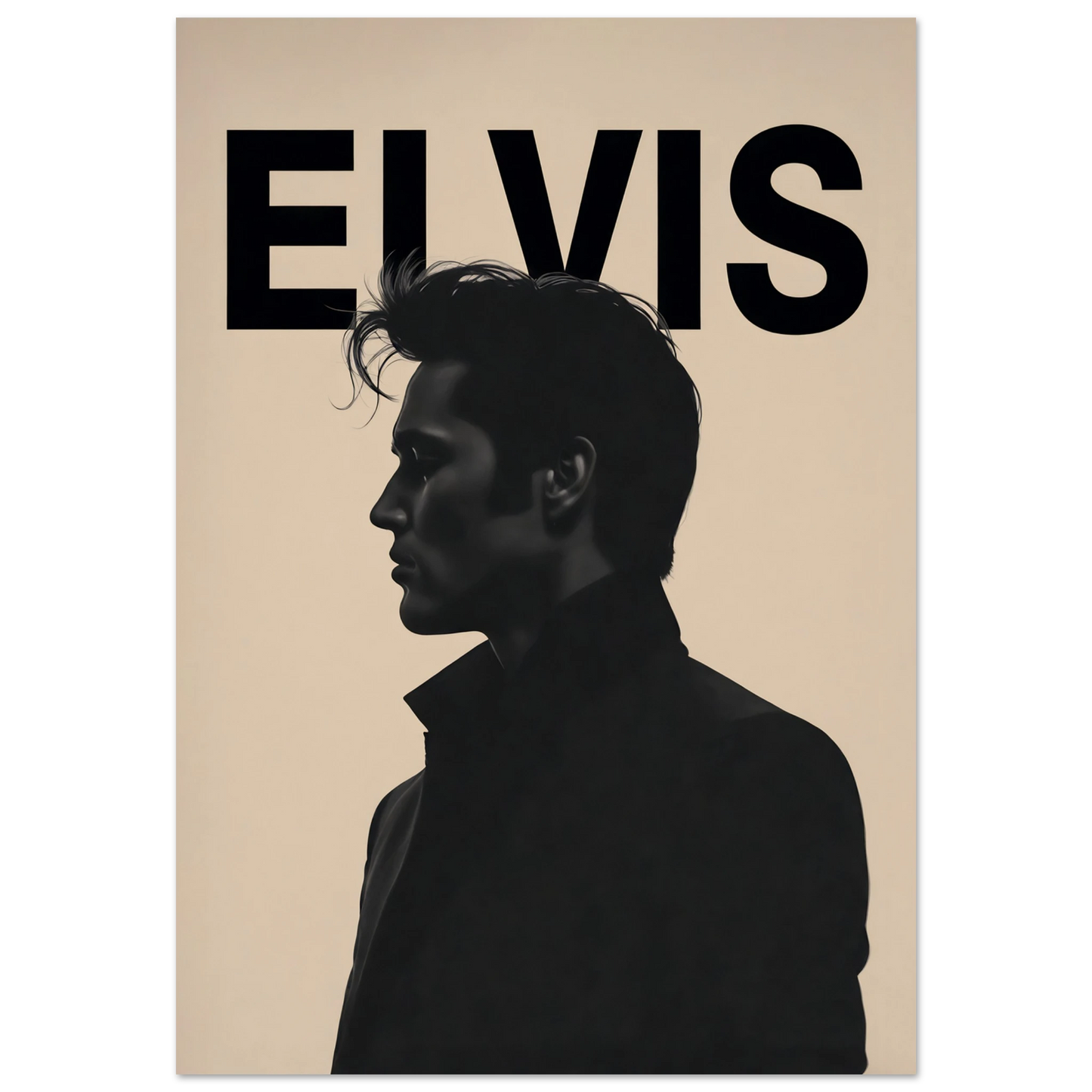 Young Elvis Presley Silhouette Art Print No Frame 70x100 cm 28x40″ Premium Matte Paper Poster