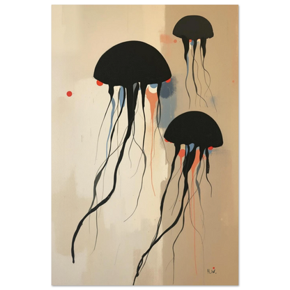 Minimalist Abstract Floating Jellyfish Art Print No Frame 40x60 cm 16x24″ Classic Matte Paper Poster