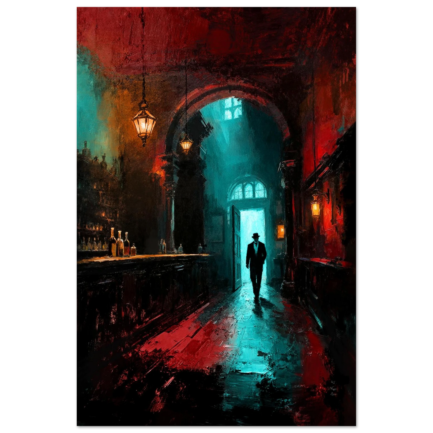 Speakeasy 1920s Bar Art Poster Print 40x60 cm 16x24″ Museum-Quality Matte Framed Poster Black Wood Frame