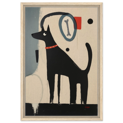Funny Modern Dog Lover's Art Print 40x60 cm 16x24″ Framed Canvas Light Wood Frame