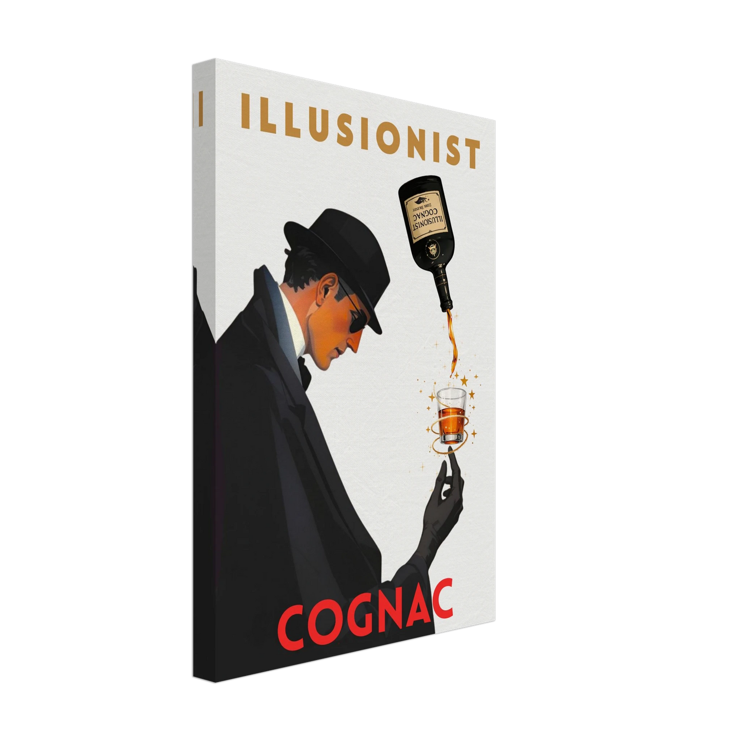 Vintage Cognac Cocktail Bar Poster Print 30x45 cm 12x18″ Gallery Wrapped Canvas No Frame