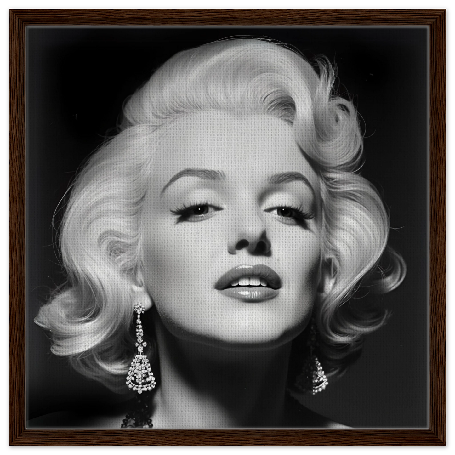 Marilynn Monroe Art Print Dark Brown Wood Frame 60x60 cm 24x24″ Framed Canvas