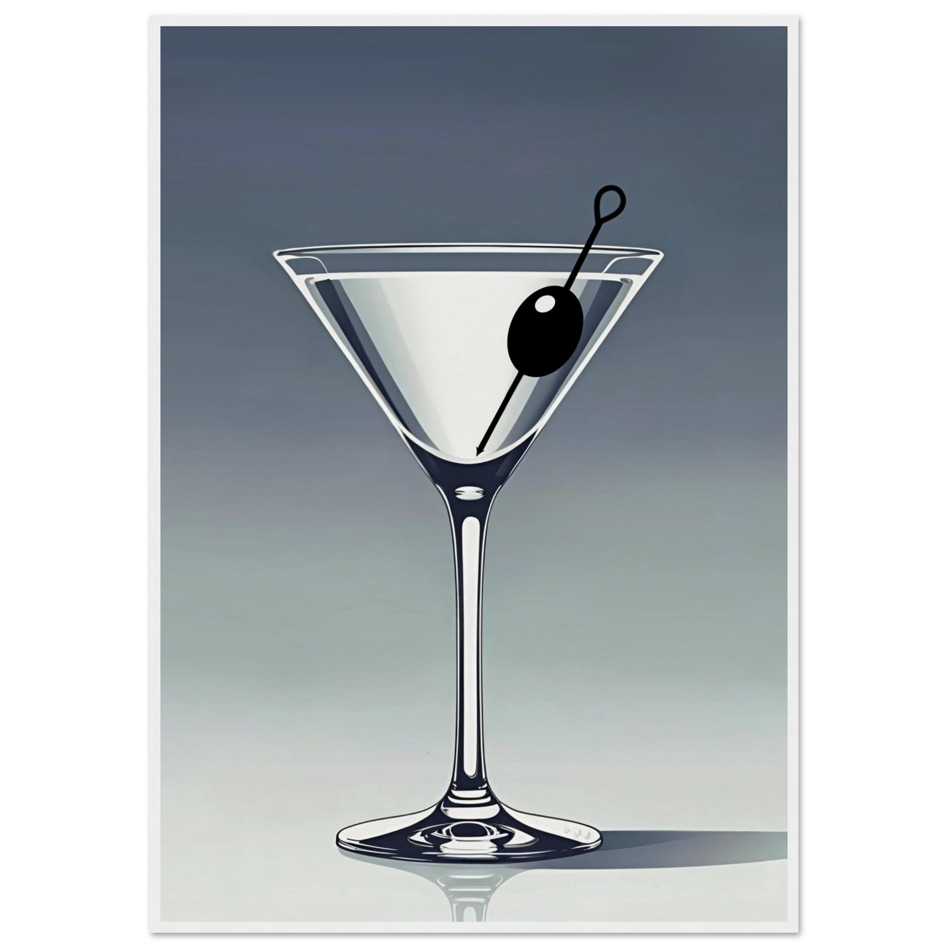 Retro Martini Lounge Cocktail Bar Art Print 70x100 cm 28x40″ Museum-Quality Matte Paper Wooden Framed Poster White Wood Frame