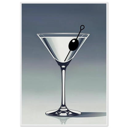 Retro Martini Lounge Cocktail Bar Art Print 70x100 cm 28x40″ Museum-Quality Matte Paper Wooden Framed Poster White Wood Frame