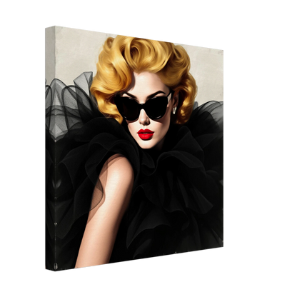Paris Avant-Garde Retro Fashion Model Art Print 40x40 cm 16x16″ Gallery Wrapped Canvas