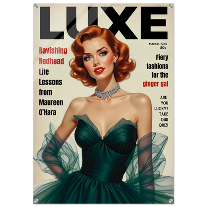Maureen O'Hara Vintage Fashion Art Poster Print No Frame 70x100 cm 28x40″ Sleek Acrylic Print