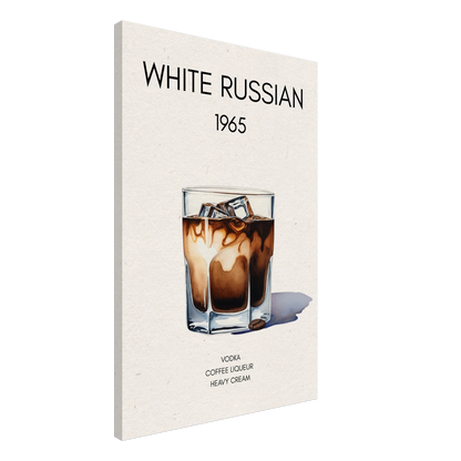 White Russian Cocktail Bar Art Print No Frame 60x90 cm 24x36″ Gallery Wrapped Canvas
