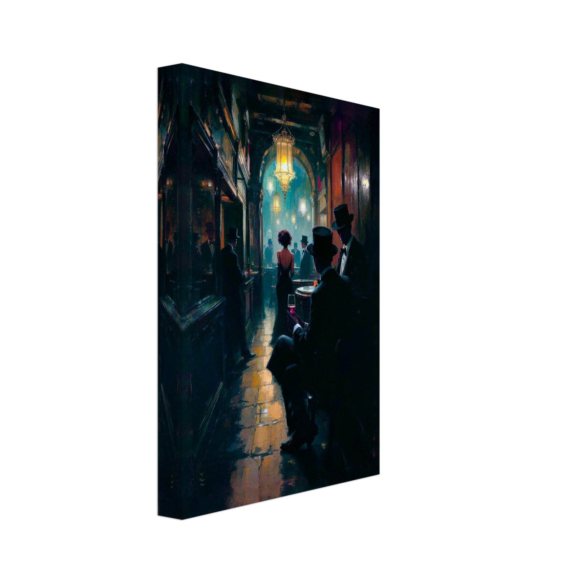 Prohibition Speakeasy Art Deco Print 20x30 cm 8x12″ Gallery Wrapped Canvas No Frame