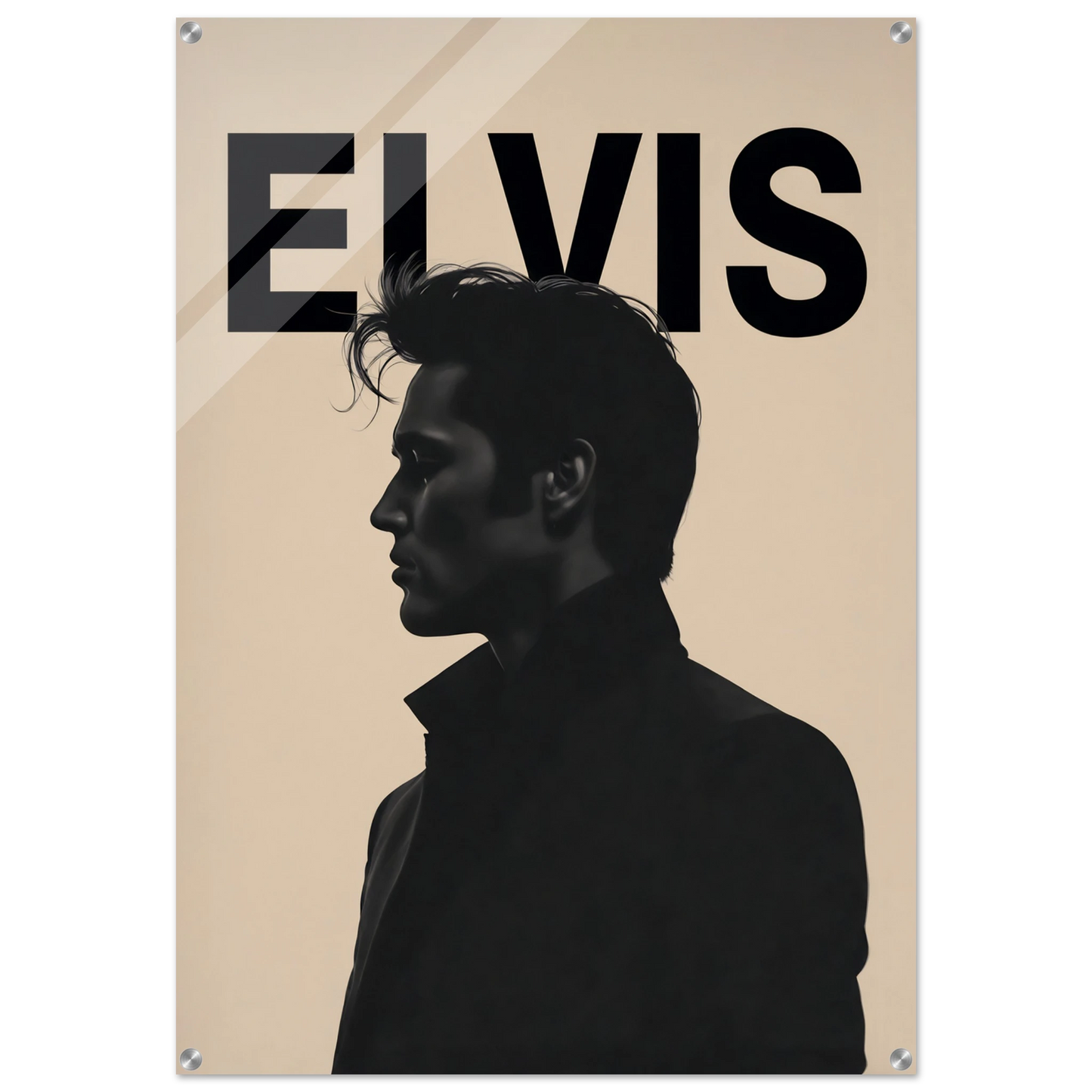 Young Elvis Presley Silhouette Art Print No Frame 70x100 cm 28x40″ Sleek Acrylic Print