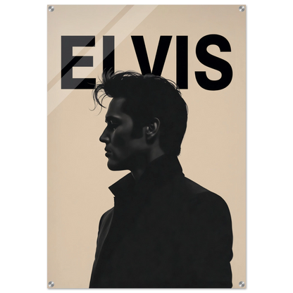 Young Elvis Presley Silhouette Art Print No Frame 70x100 cm 28x40″ Sleek Acrylic Print